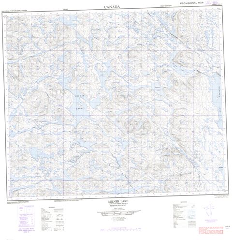 Milner Lake Topographic Paper Map 023G15 at 1:50,000 scale