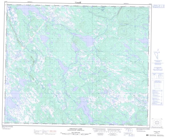 Chaulk Lake Topographic Paper Map 023H01 at 1:50,000 scale