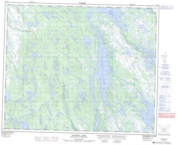Panchia Lake Topographic Paper Map 023H02 at 1:50,000 scale