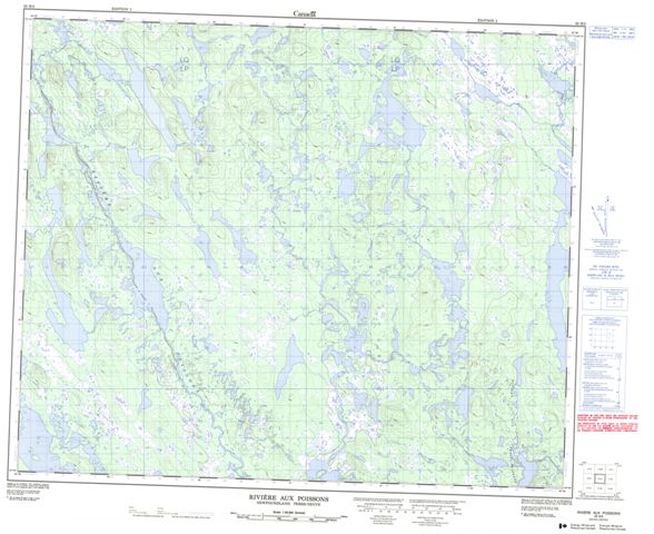 Riviere Aux Poissons Topographic Paper Map 023H03 at 1:50,000 scale