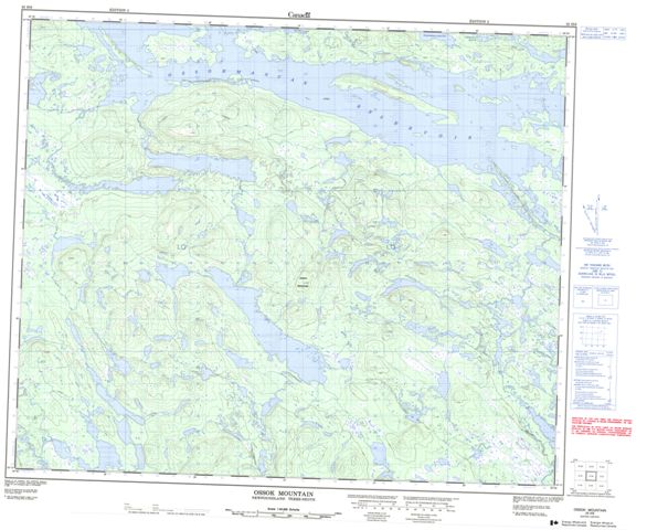 Ossok Mountain Topographic Paper Map 023H06 at 1:50,000 scale