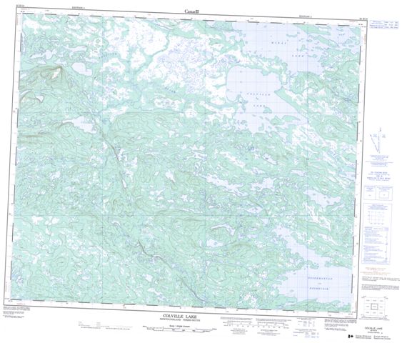Colville Lake Topographic Paper Map 023H12 at 1:50,000 scale
