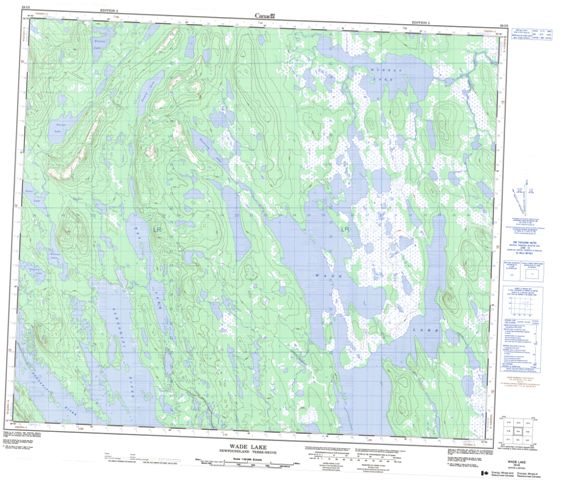 Wade Lake Topographic Paper Map 023I05 at 1:50,000 scale