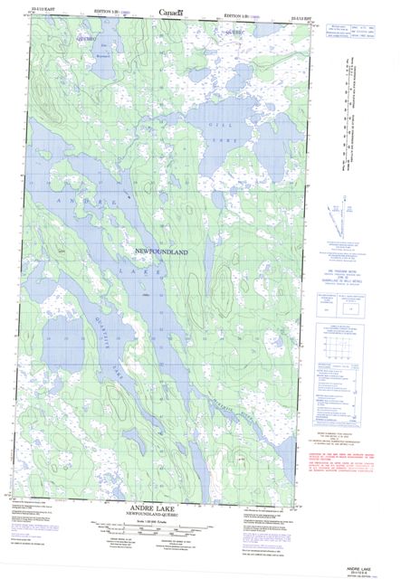 Andre Lake Topographic Paper Map 023I12E at 1:50,000 scale