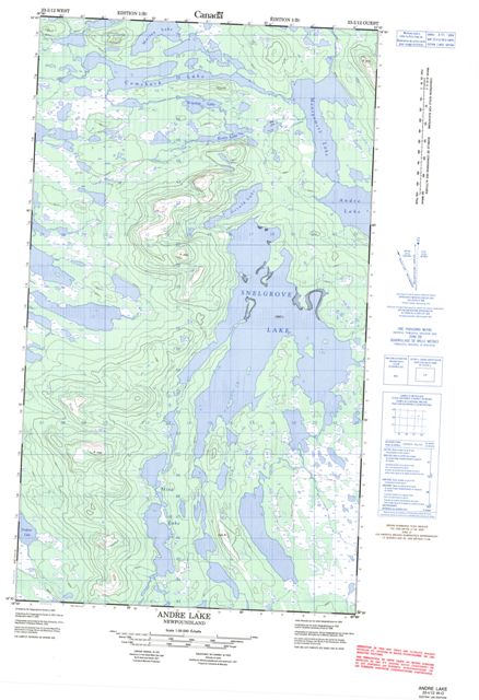 Andre Lake Topographic Paper Map 023I12W at 1:50,000 scale