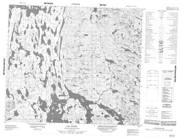 Lac Potel Topographic Paper Map 023I14 at 1:50,000 scale