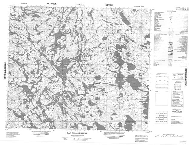 Lac Bonaventure Topographic Paper Map 023I15 at 1:50,000 scale