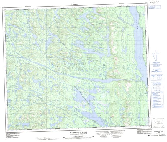 Mcphadyen River Topographic Paper Map 023J02 at 1:50,000 scale
