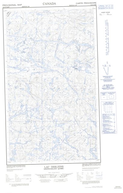 Lac Desliens Topographic Paper Map 023J06E at 1:50,000 scale