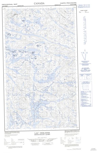 Lac Desliens Topographic Paper Map 023J06W at 1:50,000 scale