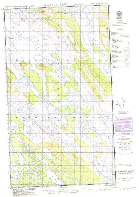 Marble Lake Topographic Paper Map 023J08E at 1:50,000 scale