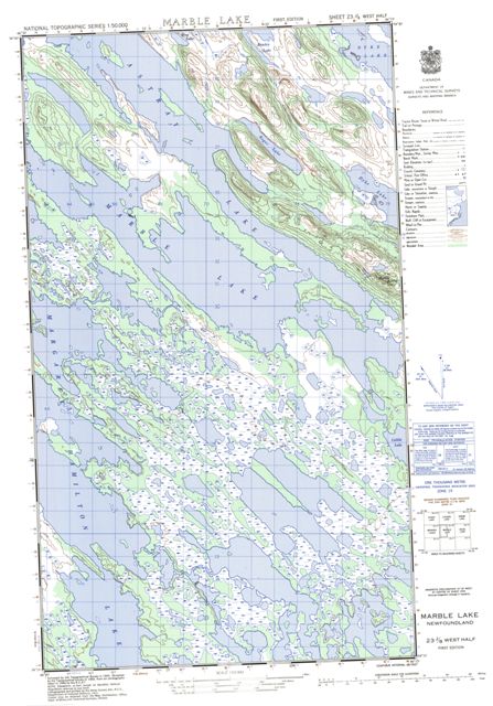 Marble Lake Topographic Paper Map 023J08W at 1:50,000 scale
