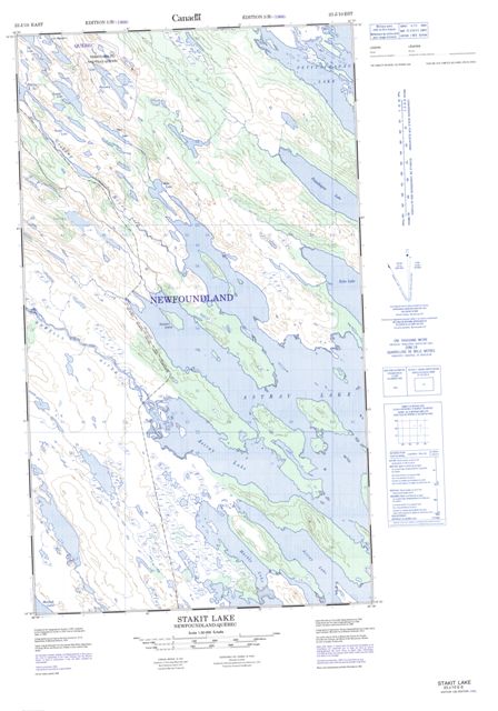 Stakit Lake Topographic Paper Map 023J10E at 1:50,000 scale