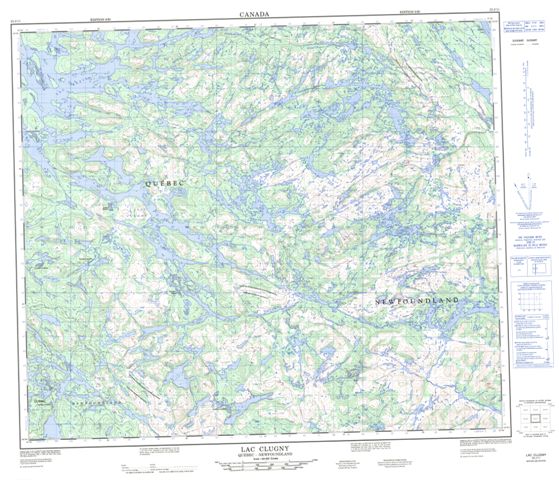 Lac Clugny Topographic Paper Map 023J11 at 1:50,000 scale