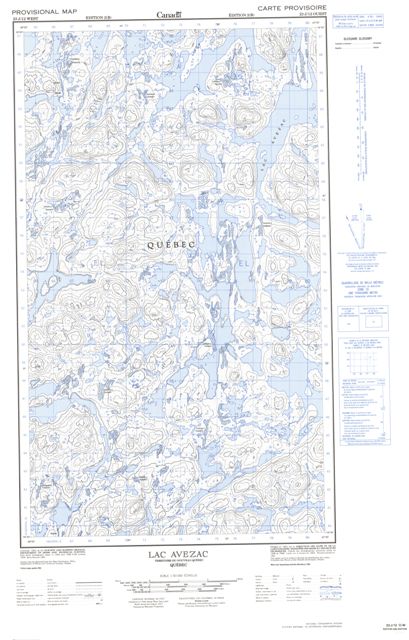 Lac Avezac Topographic Paper Map 023J12W at 1:50,000 scale