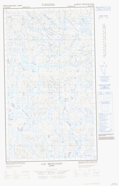 Lac Bringadin Topographic Paper Map 023J13E at 1:50,000 scale