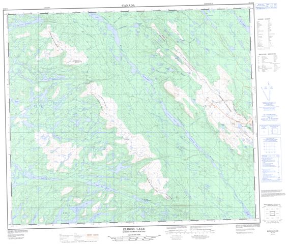 Elross Lake Topographic Paper Map 023J14 at 1:50,000 scale