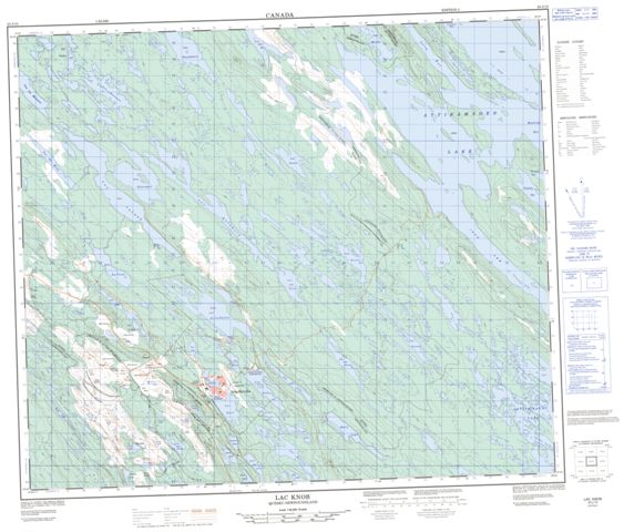 Lac Knob Topographic Paper Map 023J15 at 1:50,000 scale