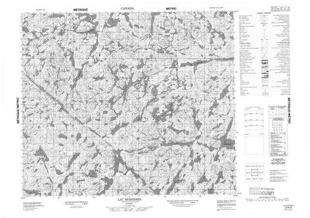 Lac Bessieres Topographic Paper Map 023K09 at 1:50,000 scale