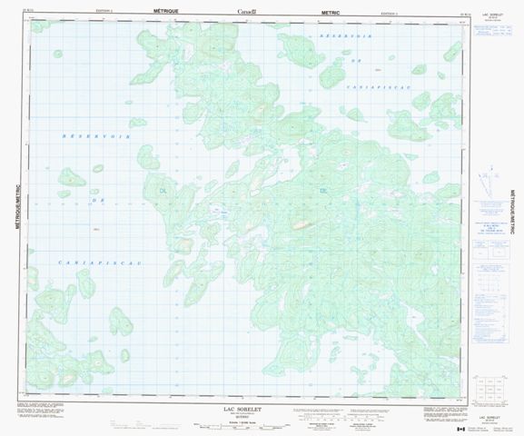Lac Sorelet Topographic Paper Map 023K12 at 1:50,000 scale