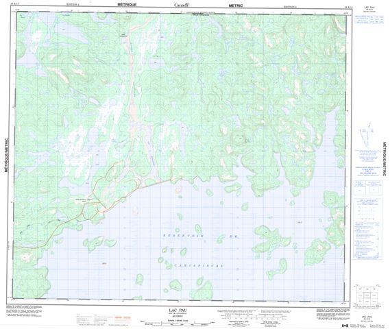 Lac Pau Topographic Paper Map 023K13 at 1:50,000 scale