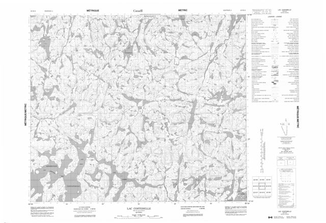 Lac Costebelle Topographic Paper Map 023K15 at 1:50,000 scale