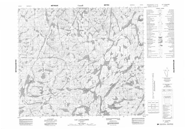 Lac Lachaussee Topographic Paper Map 023K16 at 1:50,000 scale