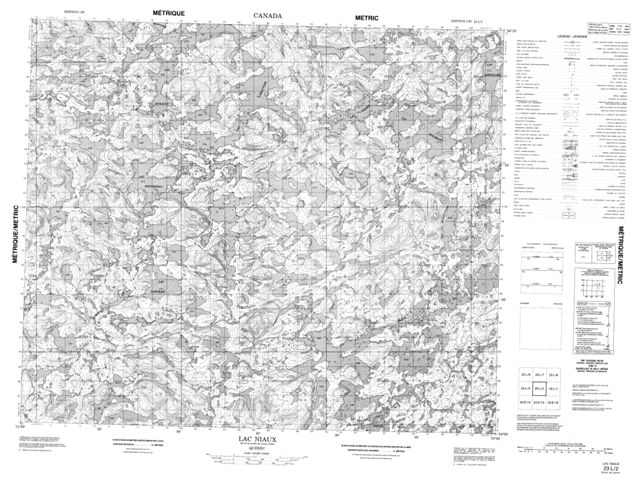 Lac Niaux Topographic Paper Map 023L02 at 1:50,000 scale
