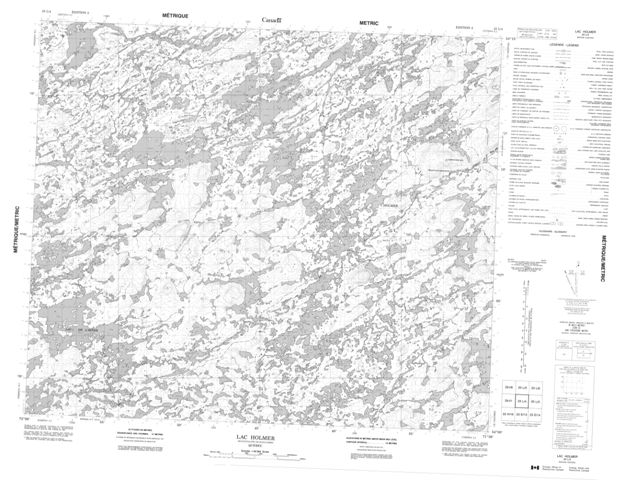 Lac Holmer Topographic Paper Map 023L04 at 1:50,000 scale