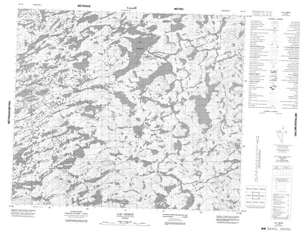 Lac Herve Topographic Paper Map 023L06 at 1:50,000 scale