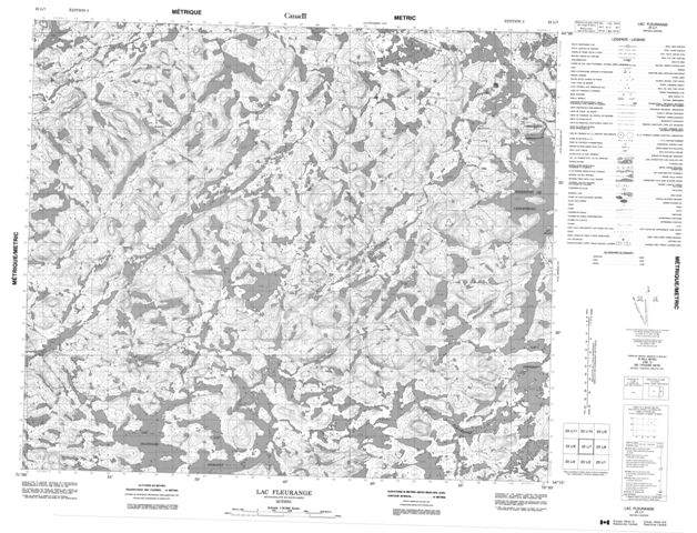 Lac Fleurange Topographic Paper Map 023L07 at 1:50,000 scale