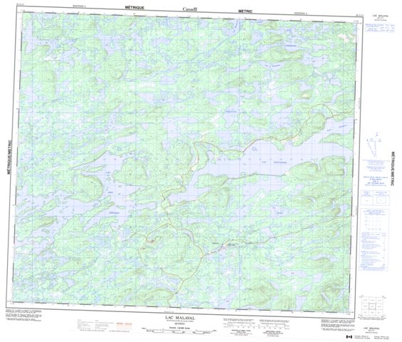 Lac Malaval Topographic Paper Map 023L11 at 1:50,000 scale