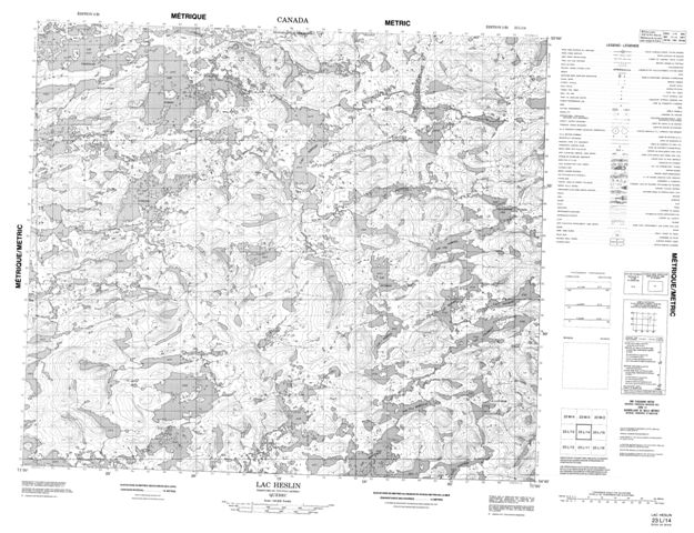 Lac Heslin Topographic Paper Map 023L14 at 1:50,000 scale