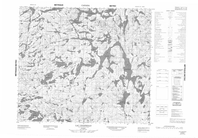 Lac Chastenay Topographic Paper Map 023M01 at 1:50,000 scale