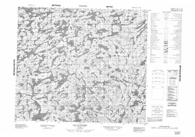 Lac Glandier Topographic Paper Map 023M02 at 1:50,000 scale