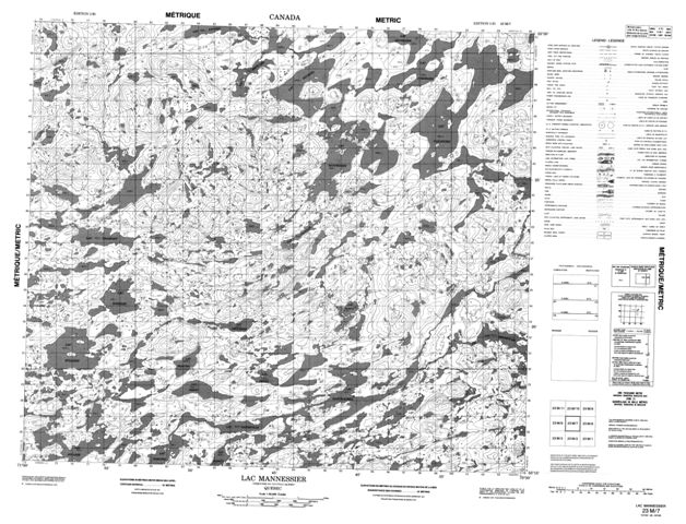 Lac Mannessier Topographic Paper Map 023M07 at 1:50,000 scale