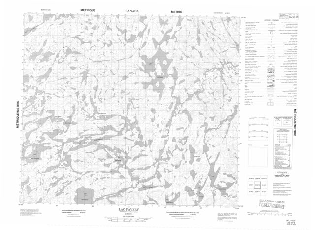 Lac Favery Topographic Paper Map 023M08 at 1:50,000 scale