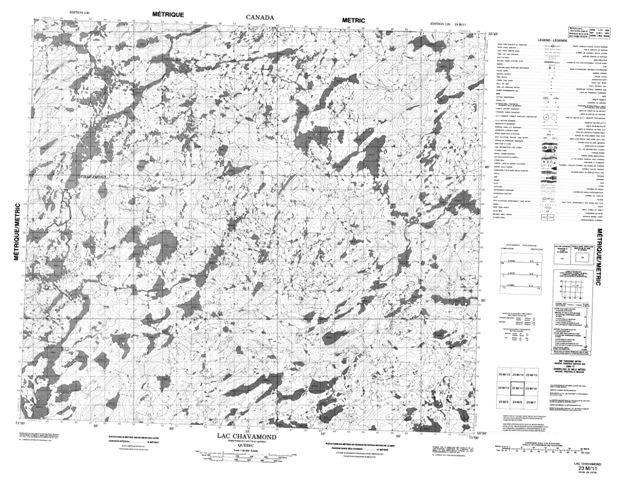 Lac Chavamond Topographic Paper Map 023M11 at 1:50,000 scale