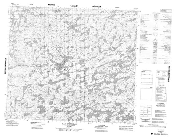 Lac Gancleau Topographic Paper Map 023M12 at 1:50,000 scale