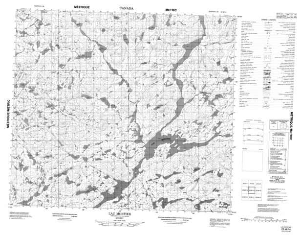 Lac Mortier Topographic Paper Map 023M14 at 1:50,000 scale