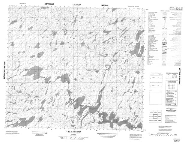 Lac Casgrain Topographic Paper Map 023M15 at 1:50,000 scale