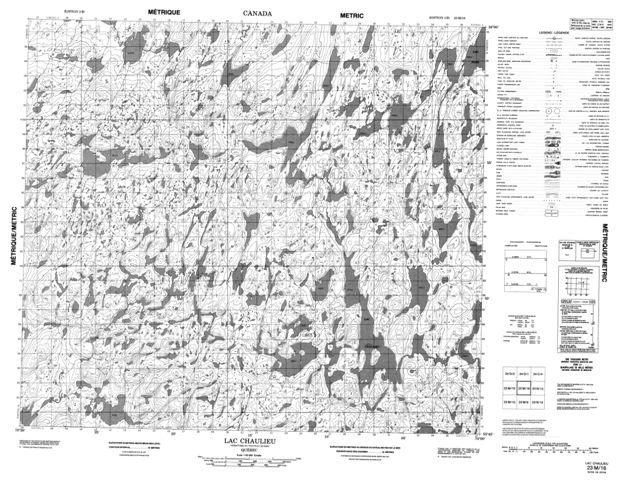 Lac Chaulieu Topographic Paper Map 023M16 at 1:50,000 scale