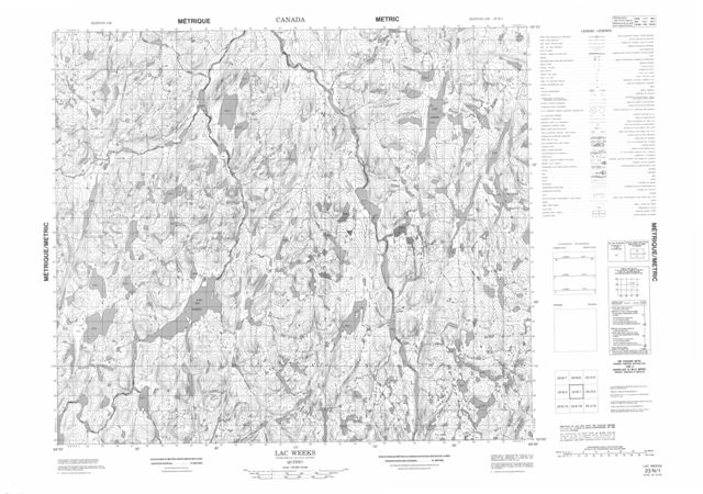 Lac Weeks Topographic Paper Map 023N01 at 1:50,000 scale