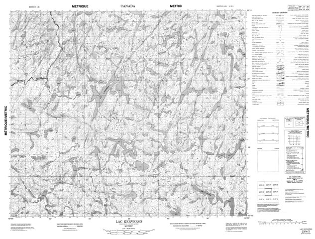 Lac Kerverso Topographic Paper Map 023N02 at 1:50,000 scale