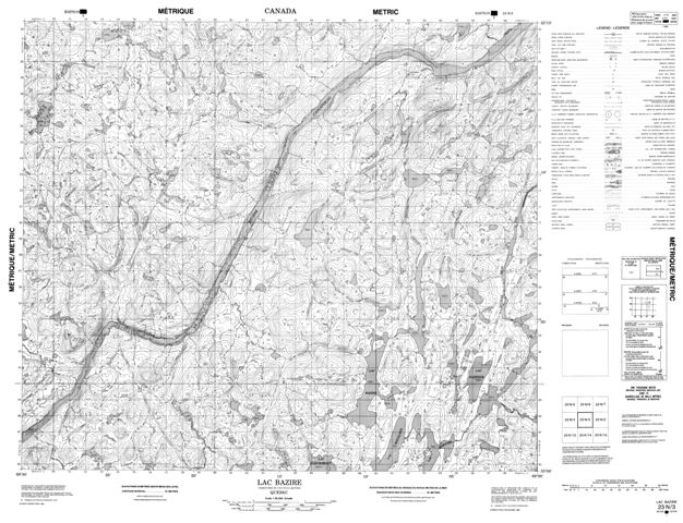 Lac Bazire Topographic Paper Map 023N03 at 1:50,000 scale