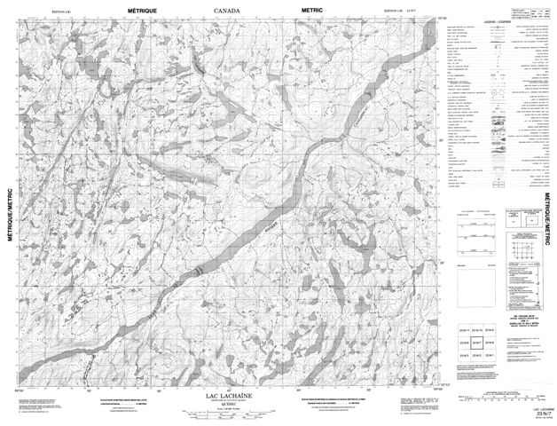 Lac Lachaine Topographic Paper Map 023N07 at 1:50,000 scale