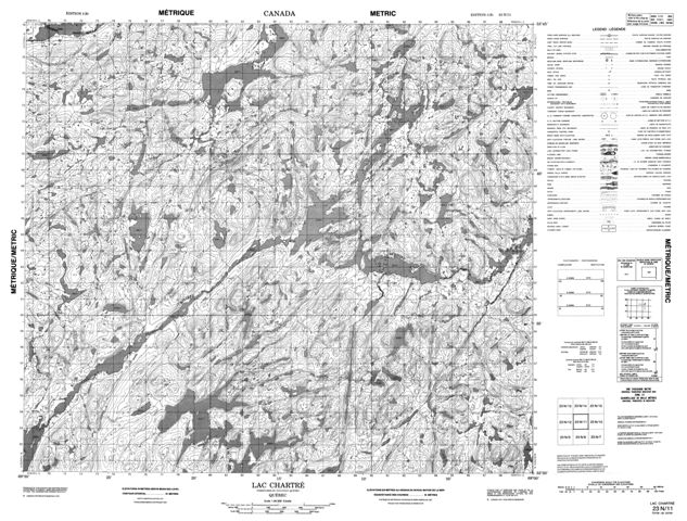 Lac Chartre Topographic Paper Map 023N11 at 1:50,000 scale