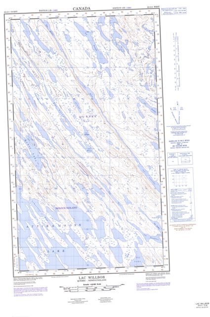 Lac Willbob Topographic Paper Map 023O01W at 1:50,000 scale