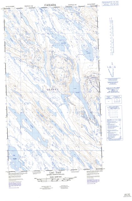 Lac Tait Topographic Paper Map 023O02W at 1:50,000 scale
