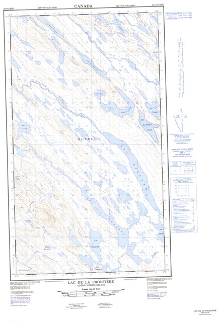 Lac De La Frontiere Topographic Paper Map 023O03E at 1:50,000 scale